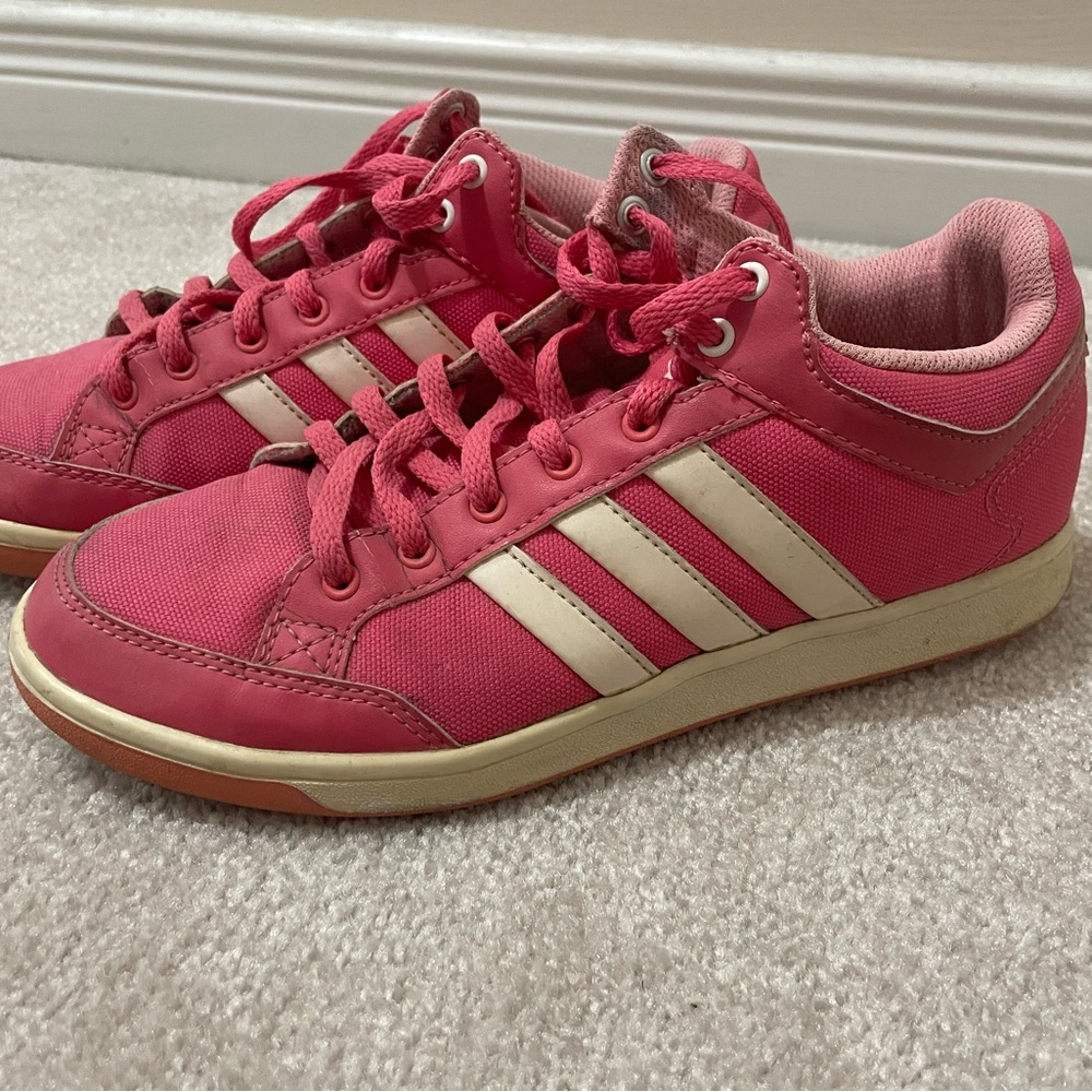Adidas Women's Pink and Cream Sneakers